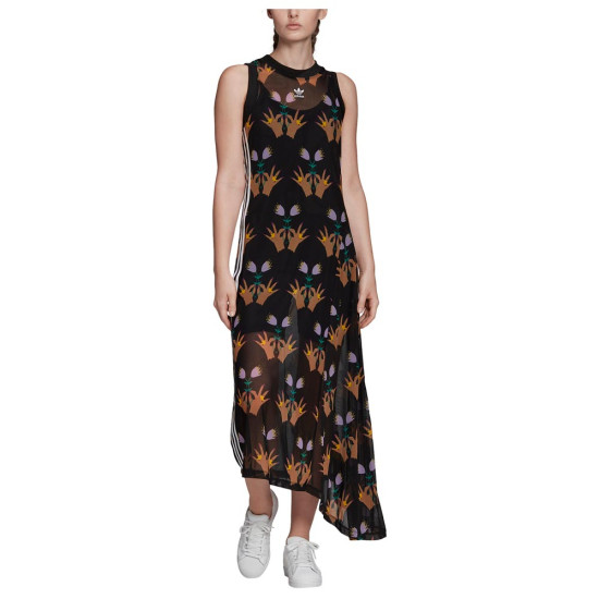 Adidas Γυναικείο φόρεμα 3-Stripes Allover Print Long Mesh Dress